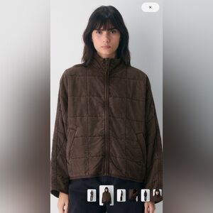 Aritzia Little Moon Remote jacket. Quilted Dark Brown Puffer size S